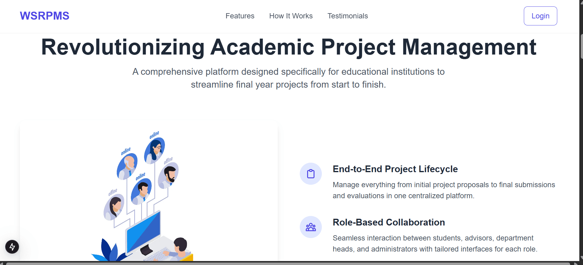 Project Management System Screenshot